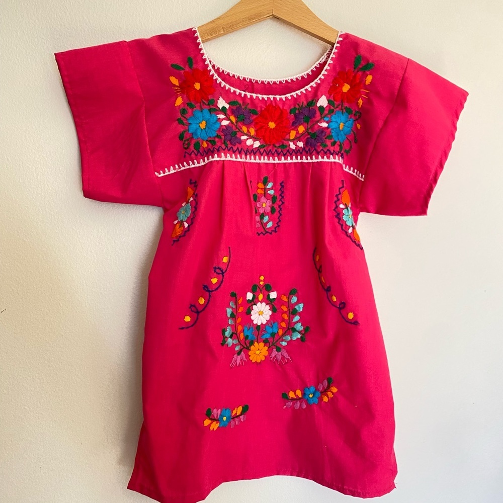 Mackie girl’s embroidery got pink floral dress